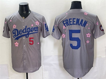 Los Angeles Dodgers #5 Freddie Freeman Grey 2025 Tokyo Series Limited Stitched Jersey - Main View