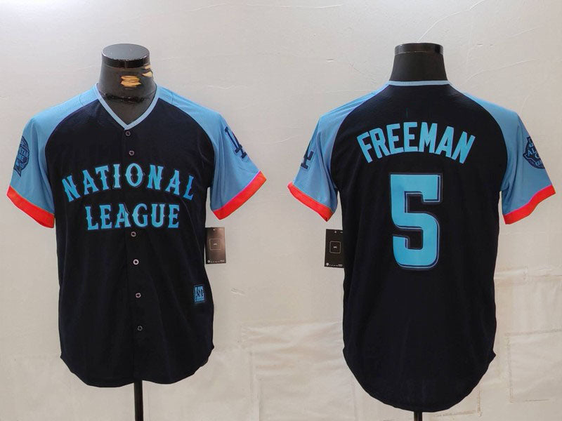 Los Angeles Dodgers #5 Freddie Freeman Navy 2024 All Star Limited Stitched Baseball Jersey - Main View
