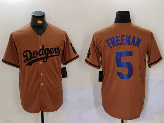 Los Angeles Dodgers #5 Freddie Freeman Olive Cool Base Limited Stitched Baseball Jerseys - Main View