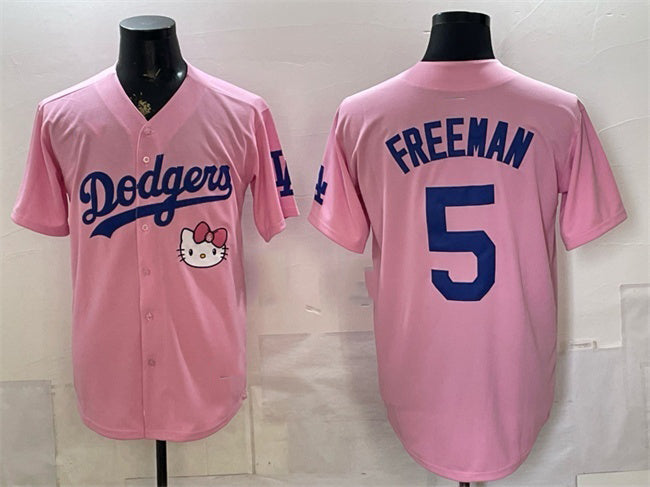 Los Angeles Dodgers #5 Freddie Freeman Pink 2025 Hello Kitty Vapor Limited Stitched Jersey - Main View