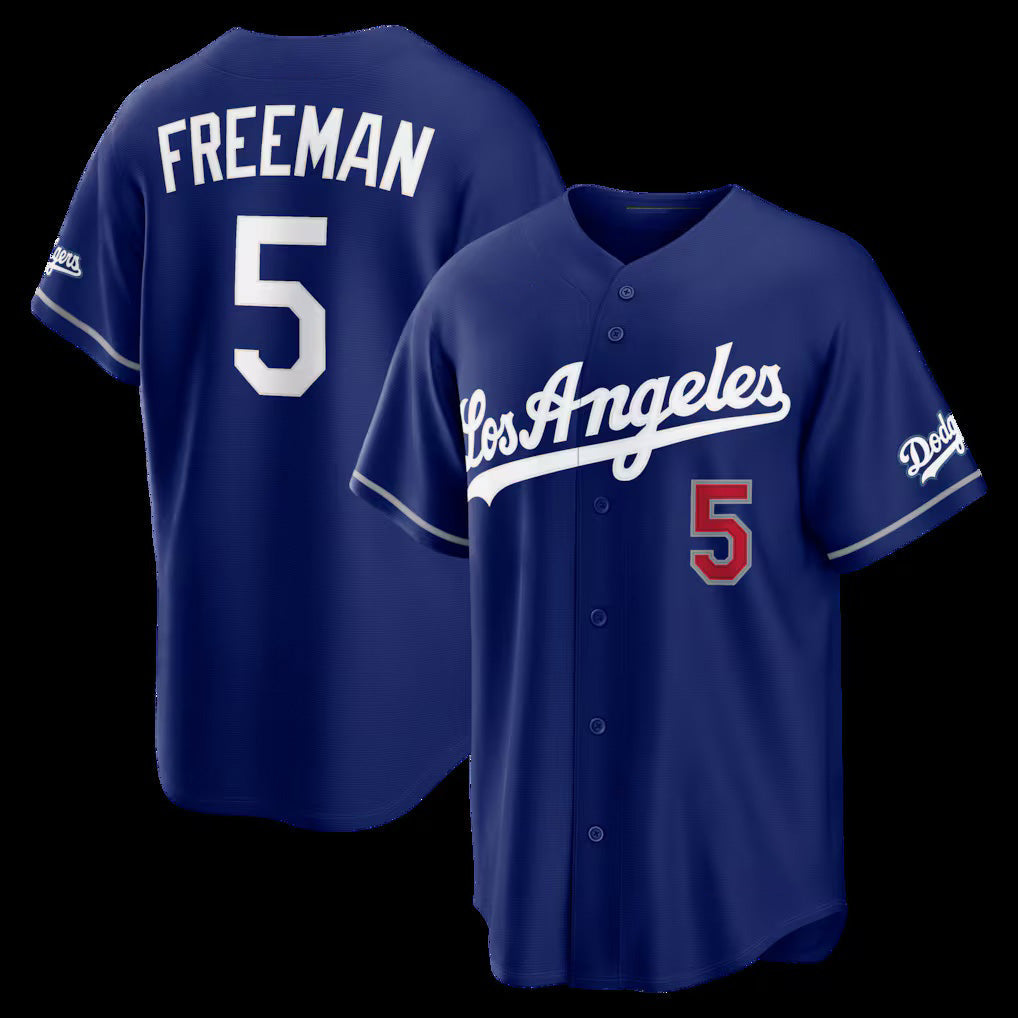 Los Angeles Dodgers #5 Freddie Freeman Royal Alternate Stadium Stitched Baseball Jersey - Main View