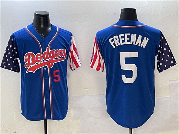 Los Angeles Dodgers #5 Freddie Freeman Royal Limited Stitched Baseball Jersey - Main View