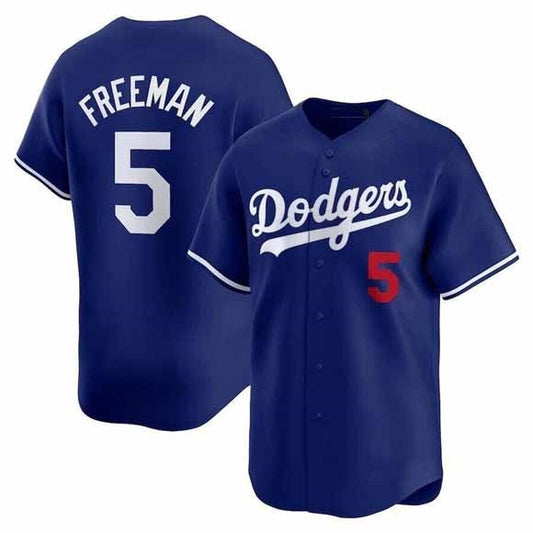 Los Angeles Dodgers #5 Freddie Freeman Royal Limited Stitched Baseball Jersey - Main View