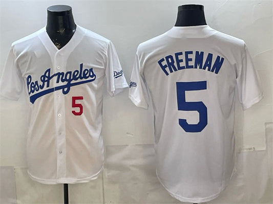 Los Angeles Dodgers #5 Freddie Freeman White Alternate Stadium Stitched Baseball Jersey - Main View