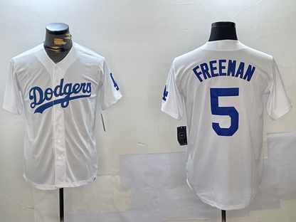 Los Angeles Dodgers #5 Freddie Freeman White Cool Base Stitched Baseball Jersey - Main View
