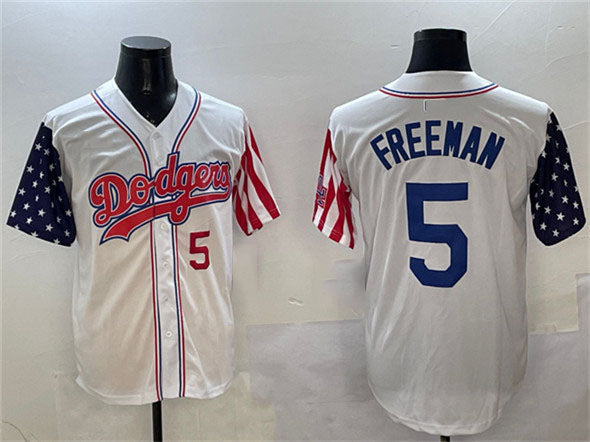 Los Angeles Dodgers #5 Freddie Freeman White Limited Stitched Baseball Jersey - Main View