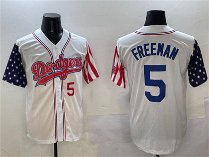 Los Angeles Dodgers #5 Freddie Freeman White Limited Stitched Baseball Jersey - Main View