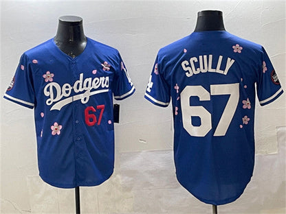 Los Angeles Dodgers #67 Vin Scully Royal 2025 Tokyo Series Limited Stitched Baseball Jersey - Main View