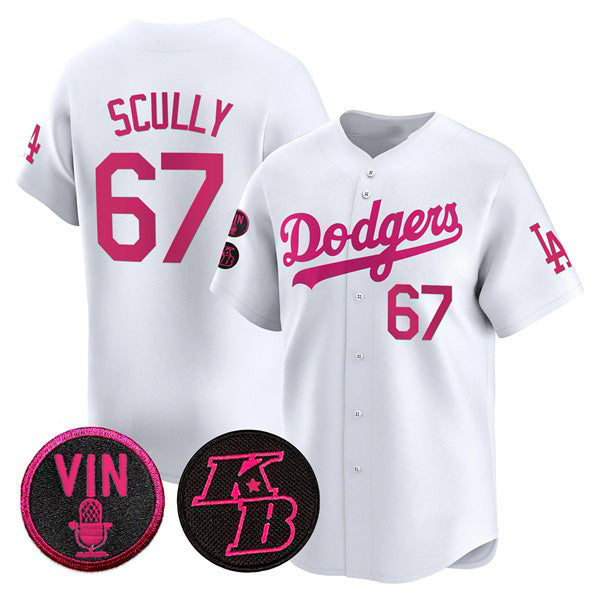 Los Angeles Dodgers #67 Vin Scully White 2026 Mother¡¯s Day Vapor Premier Limited Stitched Baseball Jersey - Main View