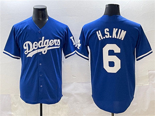Los Angeles Dodgers #6 H.S.Kim Royal Cool Base Stitched Baseball Jersey - Main View