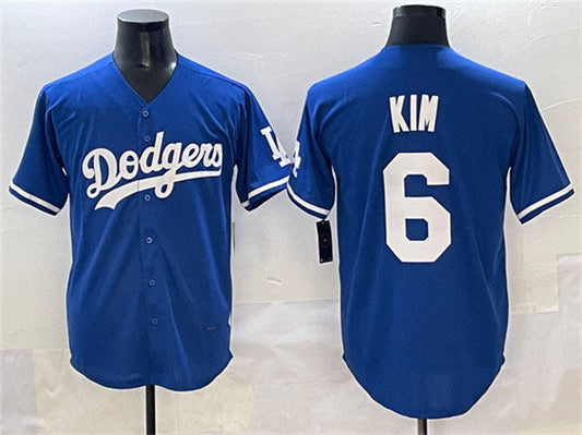 Los Angeles Dodgers #6 Hyeseong Kim Royal Cool Base Stitched Baseball Jersey - Main View