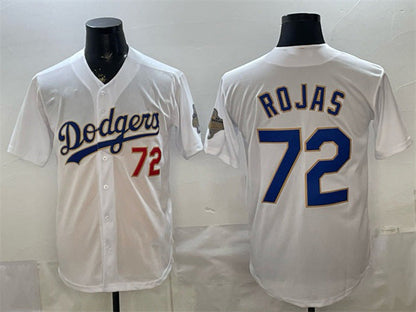 Los Angeles Dodgers #72 Miguel Rojas White 2026 Gold Collection Stadium Stitched Baseball Jersey - Main View