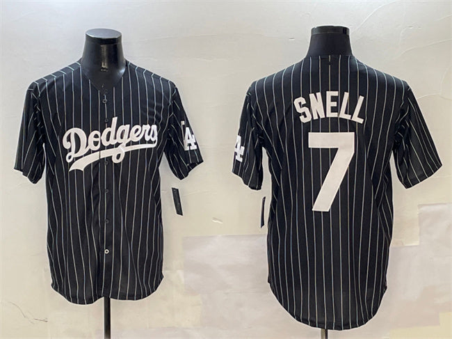 Los Angeles Dodgers #7 Blake Snell Black Cool Base Stitched Baseball Jersey - Main View