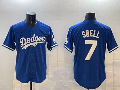 Los Angeles Dodgers #7 Blake Snell Royal Cool Base Stitched Baseball Jersey - Main View