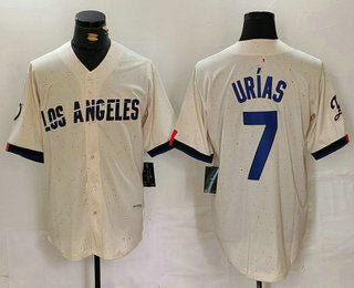 Los Angeles Dodgers #7 Julio Urias Cream 2024 City Connect Limited Stitched Baseball Jerseys - Main View