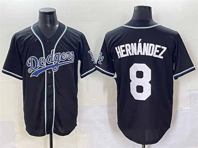 Los Angeles Dodgers #8 Enrique Hernandez Black Fashion Stitched Baseball Jersey