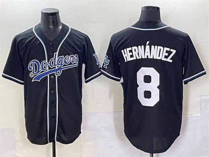 Los Angeles Dodgers #8 Enrique Hernandez Black Fashion Stitched Baseball Jersey