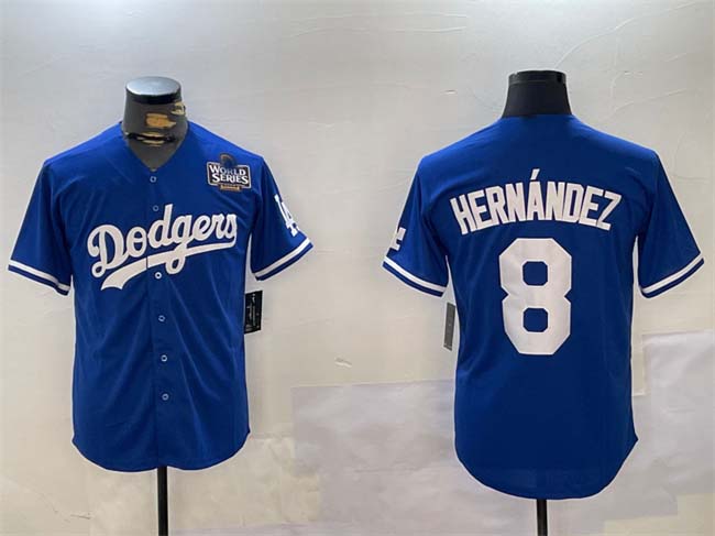 Los Angeles Dodgers #8 Enrique Hernández Royal 2024 World Series Cool Base Stitched Baseball Jersey - Main View