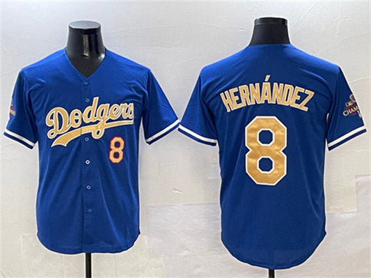 Los Angeles Dodgers #8 Enrique Hernandez Royal 2025 Gold Collection Limited Stitched Baseball Jersey - Main View