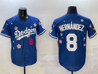 Los Angeles Dodgers #8 Enrique Hernandez Royal 2025 Tokyo Series Limited Stitched Baseball Jersey - Main View