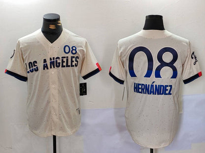 Los Angeles Dodgers #8 Kiké Hernández Cream 2024 City Connect Limited Stitched Baseball Jersey - Main View