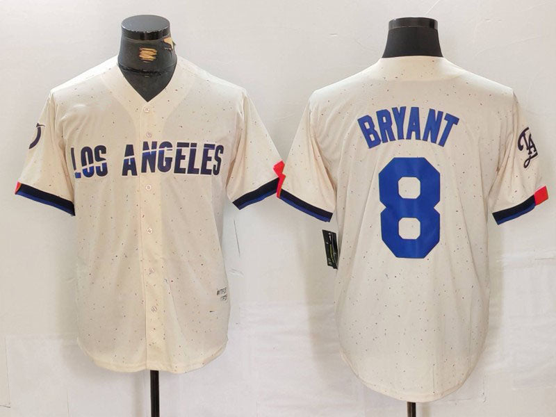 Los Angeles Dodgers #8 Kobe Bryant Cream 2024 City Connect Limited Stitched Baseball Jersey - Main View