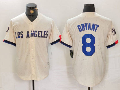 Los Angeles Dodgers #8 Kobe Bryant Cream 2024 City Connect Limited Stitched Baseball Jersey - Main View