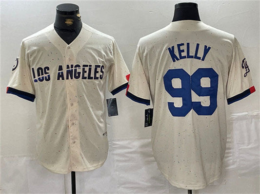 Los Angeles Dodgers #99 Joe Kelly Cream Stitched Baseball Jersey - Main View