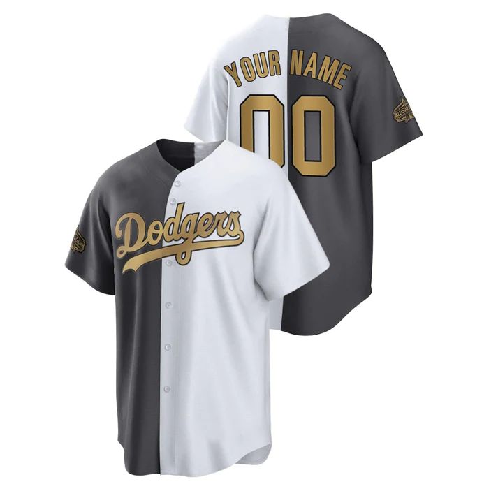 Baseball Jerseys Custom Los Angeles Jerseys Stitched Dodgers White Charcoal 2022 All Star Game Jersey #00 Split - Main View