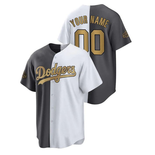 Baseball Jerseys Custom Los Angeles Jerseys Stitched Dodgers White Charcoal 2022 All Star Game Jersey #00 Split - Main View
