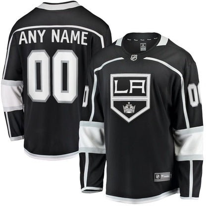 Custom LA.Kings Fanatics Branded 2020-21 Home Breakaway Jersey Black Stitched American Hockey Jerseys - Main View