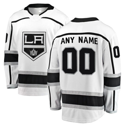 Custom LA.Kings Fanatics Branded Away Breakaway Jersey White Stitched American Hockey Jerseys - Main View