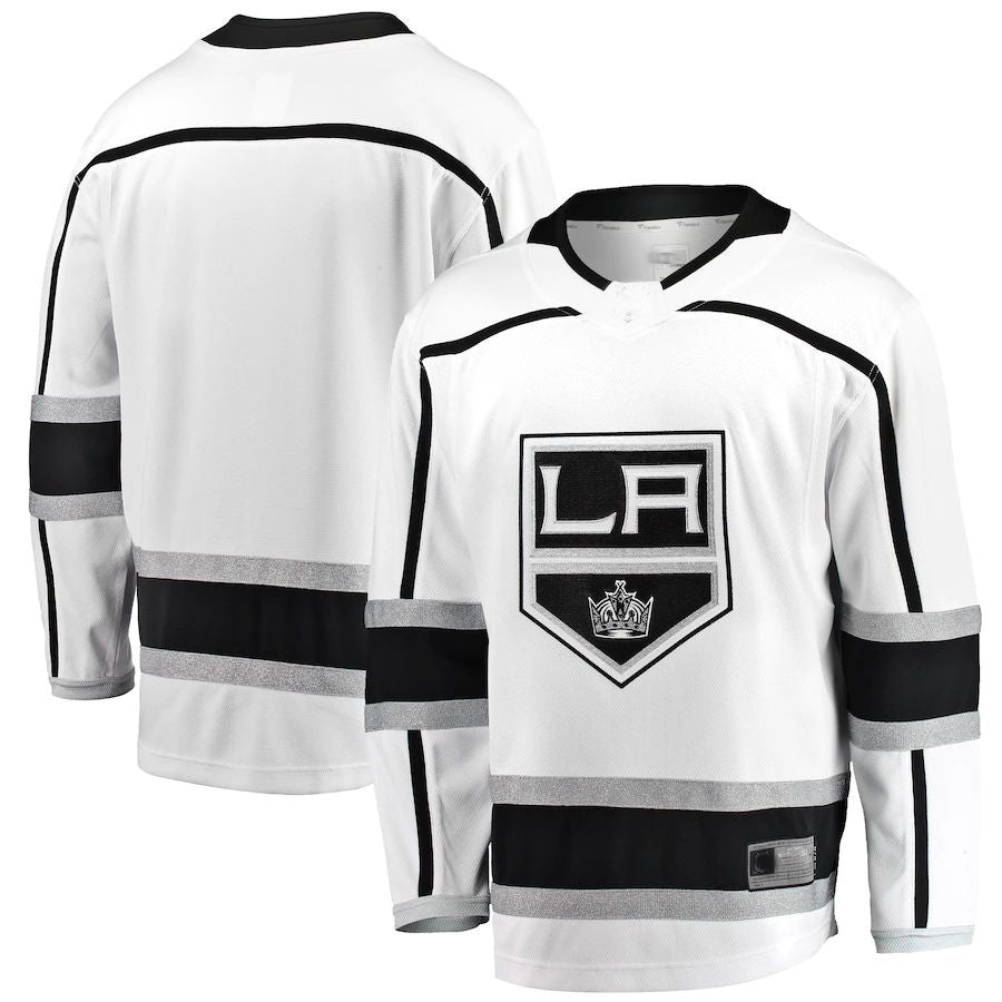 LA.Kings Fanatics Branded Breakaway Away Jersey White Stitched American Hockey Jerseys - Main View