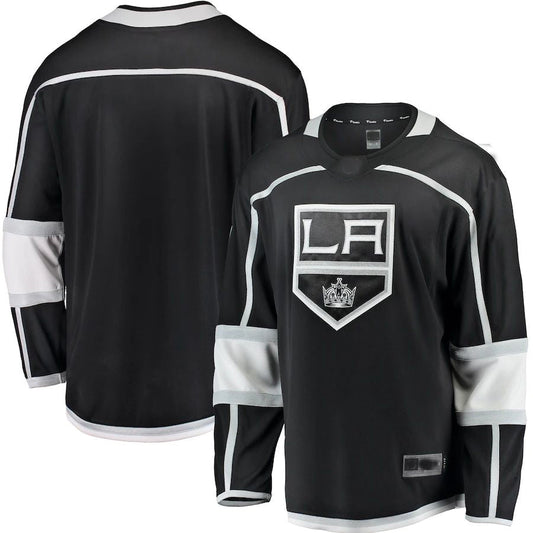 LA.Kings Fanatics Branded Breakaway Home Jersey Black Stitched American Hockey Jerseys - Main View