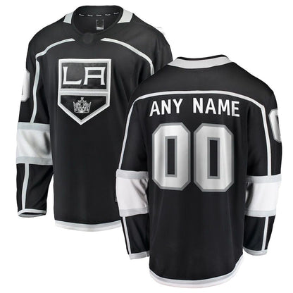 Custom LA.Kings Fanatics Branded Home Breakaway Black Stitched American Hockey Jerseys - Main View