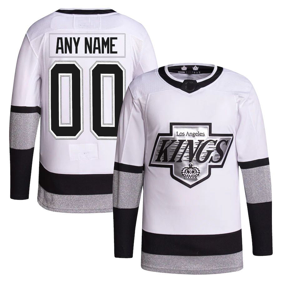 Custom LA.Kings 2021-22 Alternate Primegreen Authentic Pro Jersey White Stitched American Hockey Jerseys - Main View