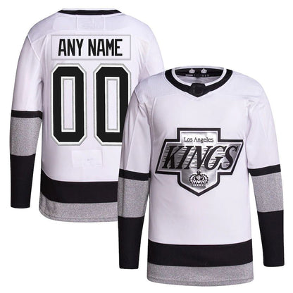 Custom LA.Kings 2021-22 Alternate Primegreen Authentic Pro Jersey White Stitched American Hockey Jerseys - Main View
