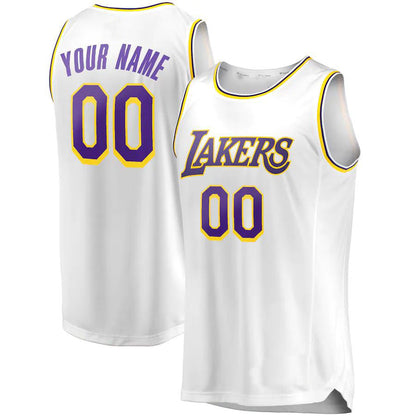 Custom LA.Lakers Fanatics Branded 2018-19 Fast Break Replica Jersey White Association Edition Stitched Basketball Jersey - Main View