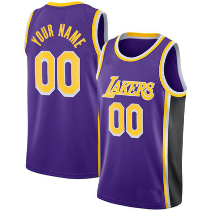 Custom LA.Lakers Jordan Brand Swingman Jersey Statement Edition Purple Stitched Basketball Jersey - Main View