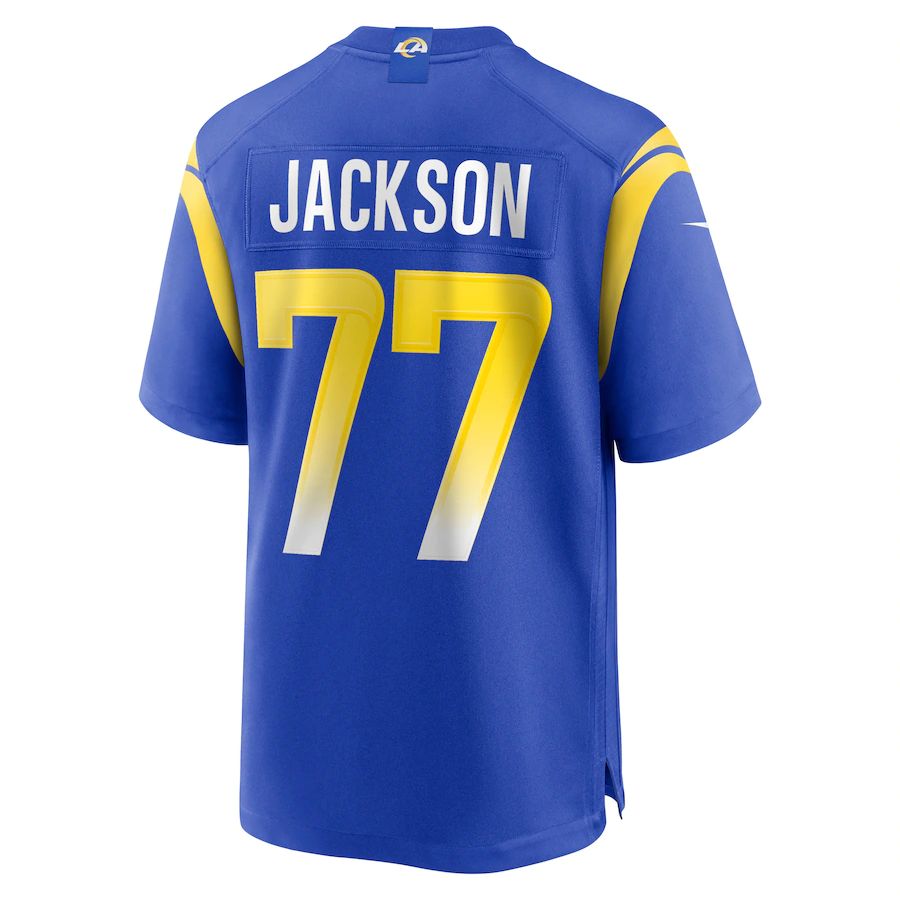LA.Rams #77 AJ Jackson Royal Game Player Jersey Stitched American Football Jersey - Main View