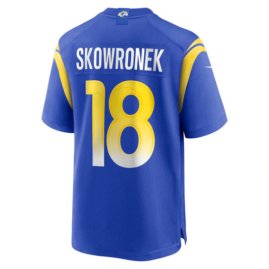 LA.Rams #18 Ben Skowronek Royal Game Jersey Stitched American Football Jerseys - Main View