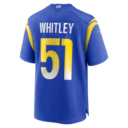 LA.Rams #51 Benton Whitley Royal Game Player Jersey Stitched American Football Jerseys - Main View