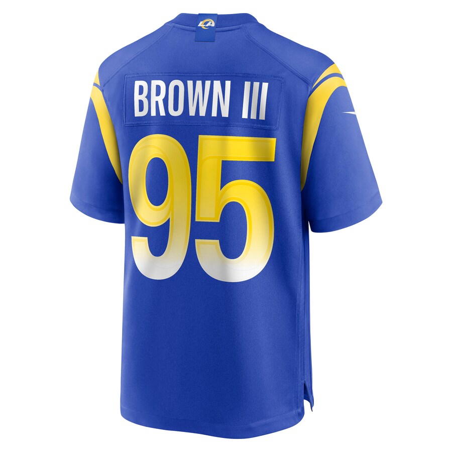 LA.Rams #95 Bobby Brown III Royal Game Jersey Stitched American Football Jerseys - Main View