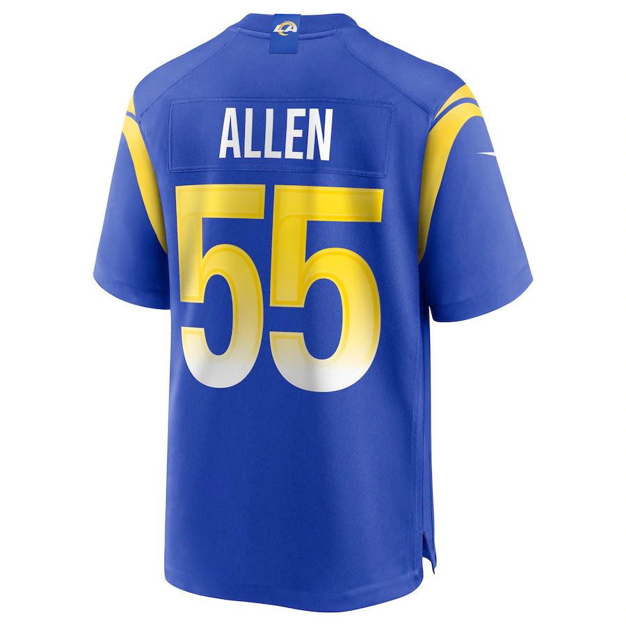 LA.Rams #55 Brian Allen Royal Game Jersey Stitched American Football Jerseys - Main View