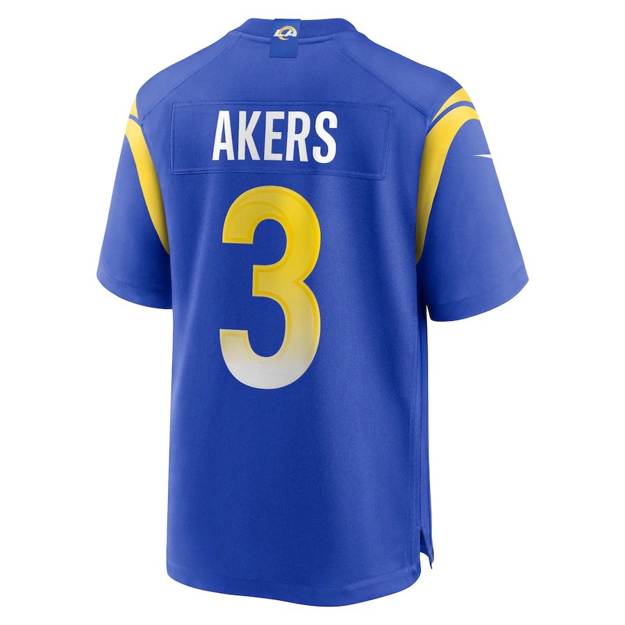 LA.Rams #3 Cam Akers Royal Game Jersey Stitched American Football Jerseys - Main View