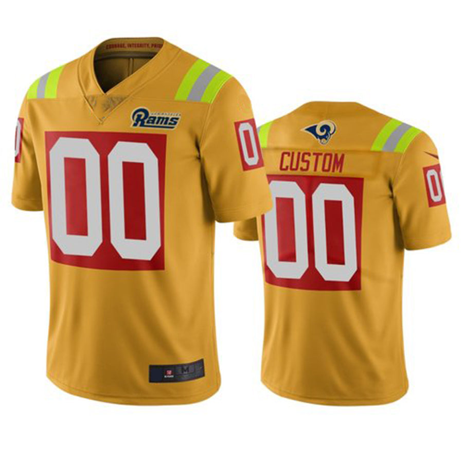 Custom LA.Rams Gold Vapor Limited City Edition Jersey American Stitched Jersey Football Jerseys - Main View