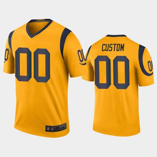 Custom LA.Rams Gold legend color rush Jersey American Stitched Jersey Football Jerseys - Main View