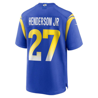 LA.Rams #27 Darrell Henderson Jr. Royal Game Jersey Stitched American Football Jerseys - Main View