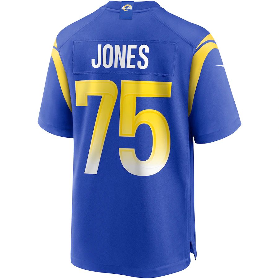 LA.Rams #75 Deacon Jones Royal Game Retired Player Jersey Stitched American Football Jerseys - Main View