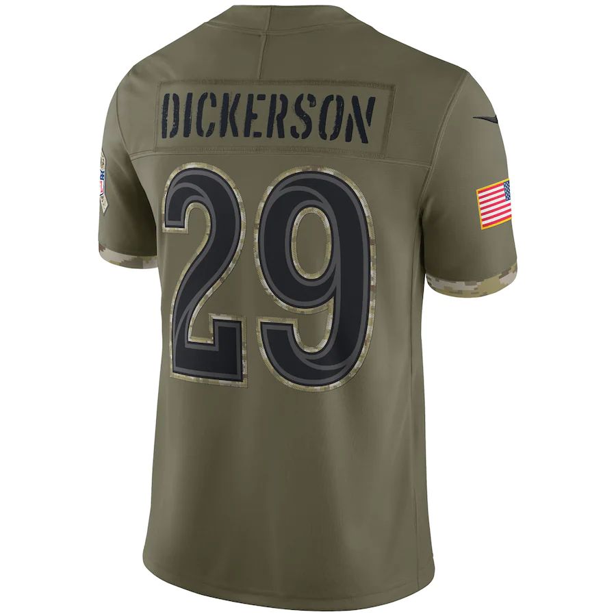 LA.Rams #29 Eric Dickerson Olive 2022 Salute To Service Retired Player Limited Jersey Stitched American Football Jerseys - Main View